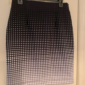 Worthington Skirt 14 Womens Black White Polka Dot Knee Length Back Zip